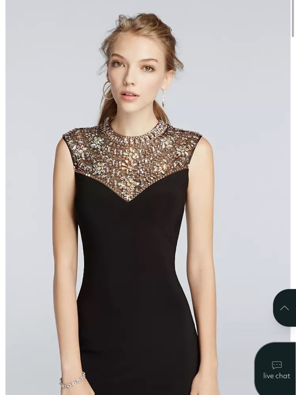 Betsy & Adam Black Evening Gown with Open Back